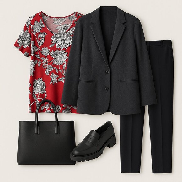 🌹 Vintage JM Collection Red Floral Top – Statement Piece with WPL Tag - Picture 3 of 13